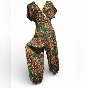Joni Blair | Size 11 (US M) Vintage 80s Floral Palazzo Jumpsuit Size 11